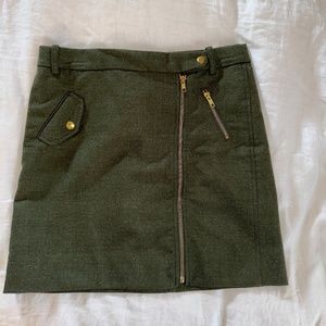 J. Crew green mini-skirt (size 2)